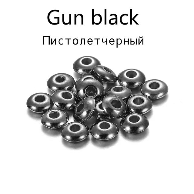 200-400pcs/lot 5 6mm CCB Charm Spacer Beads Wheel Bead Flat Round Loose Beads For DIY Jewelry Making Supplies Accessories Gun Black