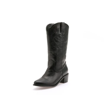 

BLXQPYT Traditional Embroidery Big Size 34-49 Winter Fur women thigh high boots High Heels Party casual boots Shoes Pumps 906