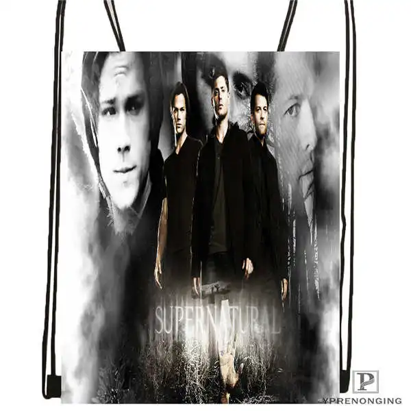 Drawstring Backpack Custom supernatural_сезонная походная сумка на шнурке милый рюкзак для детей(черная спинка) 31x40 см#2018612-01-19 - Цвет: Drawstring Backpack