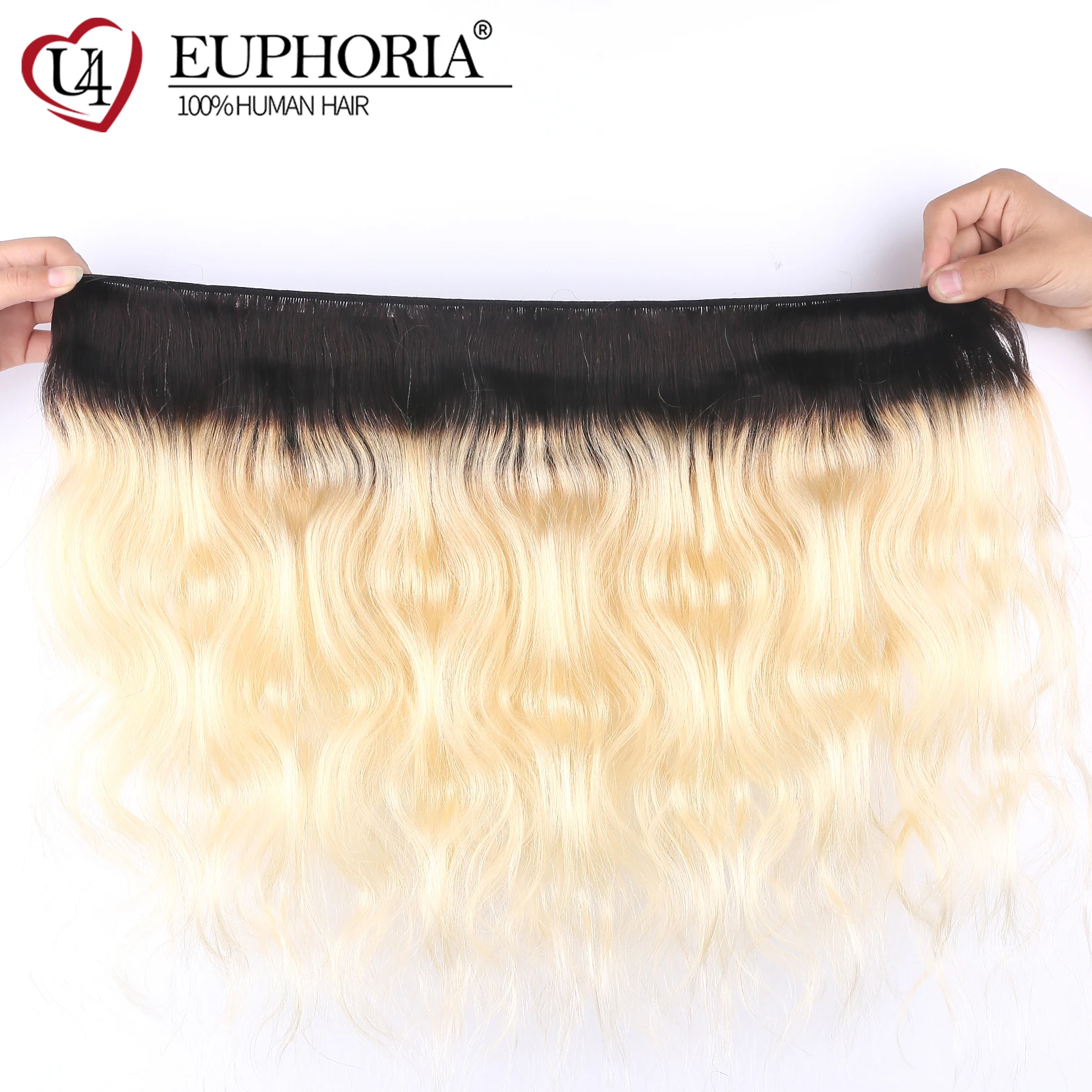 Платиновый блонд 3 пряди с фронтальной 13x4 бразильские объемные волнистые волосы ткет 1B 613 пряди с закрытием Euphoria Remy человеческие волосы