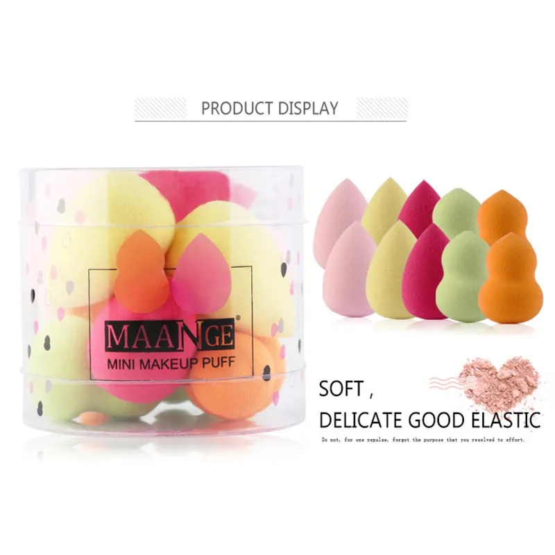 

Cosmetic Beauty Sponges 10 pcs Makeup Blender Foundation Puff Multi Shape Sponges