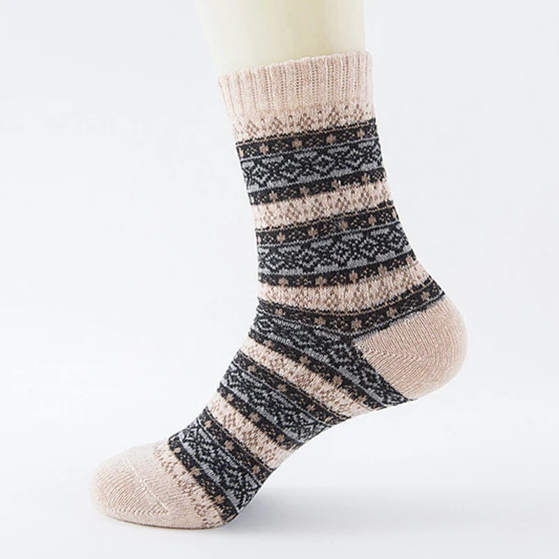 Новые мужские зимние толстые шерстяные носки в стиле ретро, теплые шерстяные носки, 1 пара