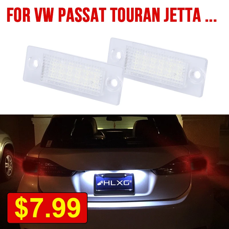 Для Volkswagen Passat Caddy MK3 Golf Piug Je tta MK5 Touran Transporter T5 белый 12 В Автомобильные светодиодные лампы номерного знака