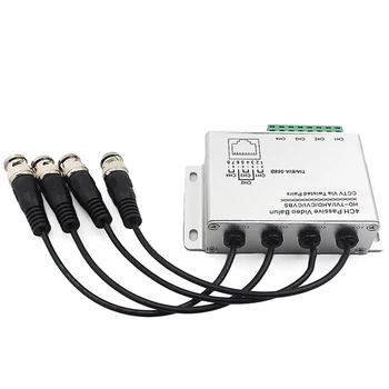 

CCTV 4 Channel Passive Transmitter Video Balun BNC Male to UTP Rj45 Cat5 4 CH UTP Video Balun Transmission for CCTV System