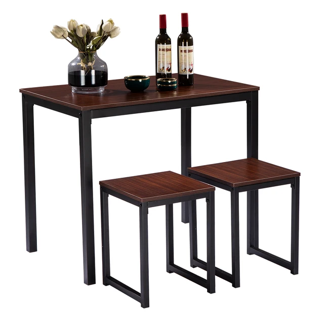 Homury 3 Piece Dining Table Set with Cushioned Chair Small Kitchen Table  Set with 1 Table and 2 Chairs 