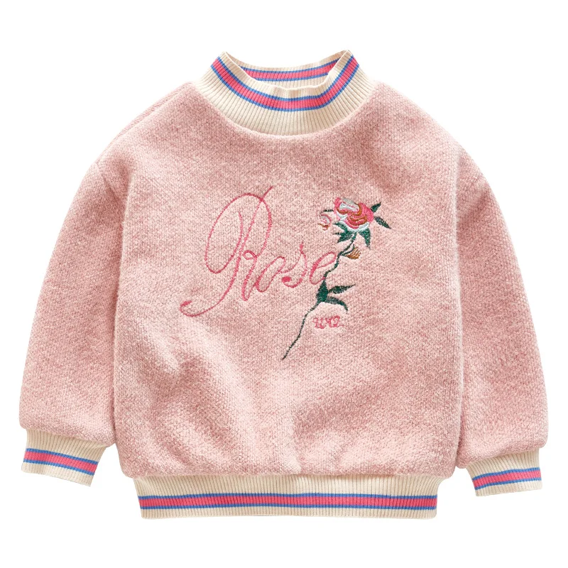 Свитер для девочек; коллекция года; Сезон Зима; roupas bluza dziewczynka; Двухслойный УТЕПЛЕННЫЙ ТОП из искусственного меха норки; модные рубашки с высоким воротником