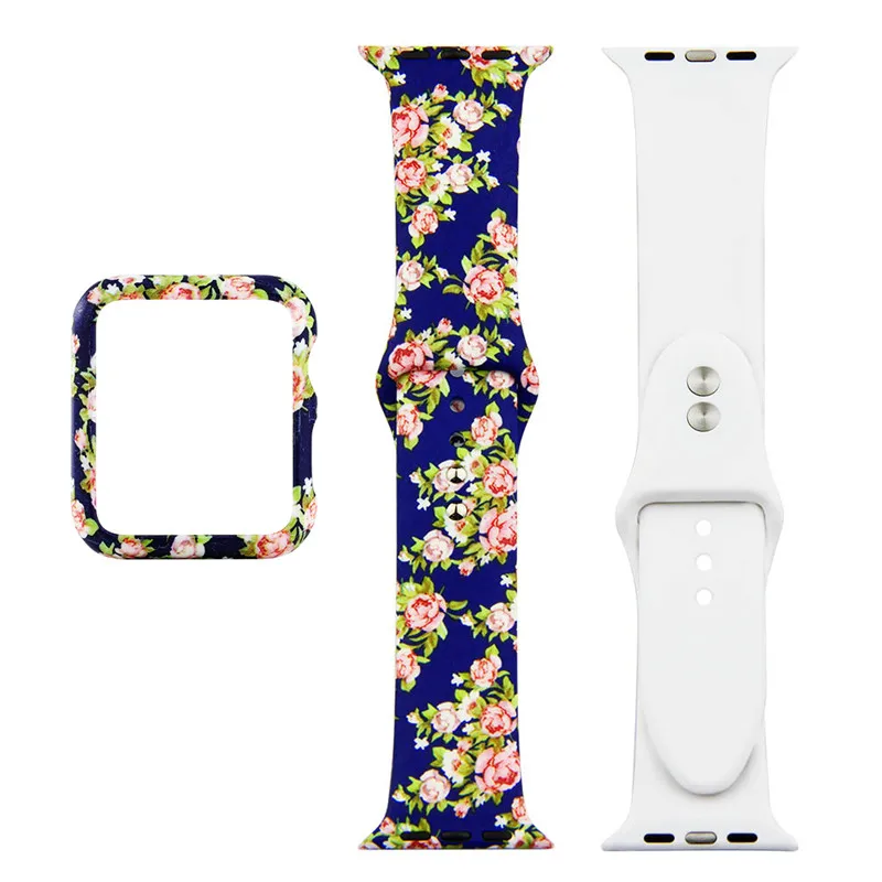 Ремешок и защитный чехол для смарт часов Apple Watch Series 6 5 4 3 2 1 браслет наручных iWatch 44
