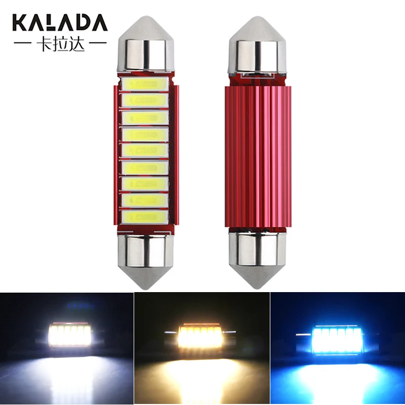 1X Festoon Led C5W 31 36 39 41mm Car Lights Canbus 7020SMD Dome Light 12V  4000K 6000K Warm White Crystal Blue License Plate Lamp