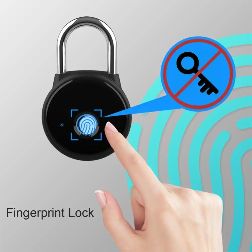 

Bluetooth Fingerprint Lock Waterproof APP Control Electronic Padlock Home Office USB Rechargeable Keyless Smart Door Hardware