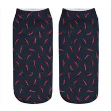 

Women's socks kawaii dark blue Chili peppers Printed Socks Woman harajuku Happy Funny Novelty cute girl gift Socks for women