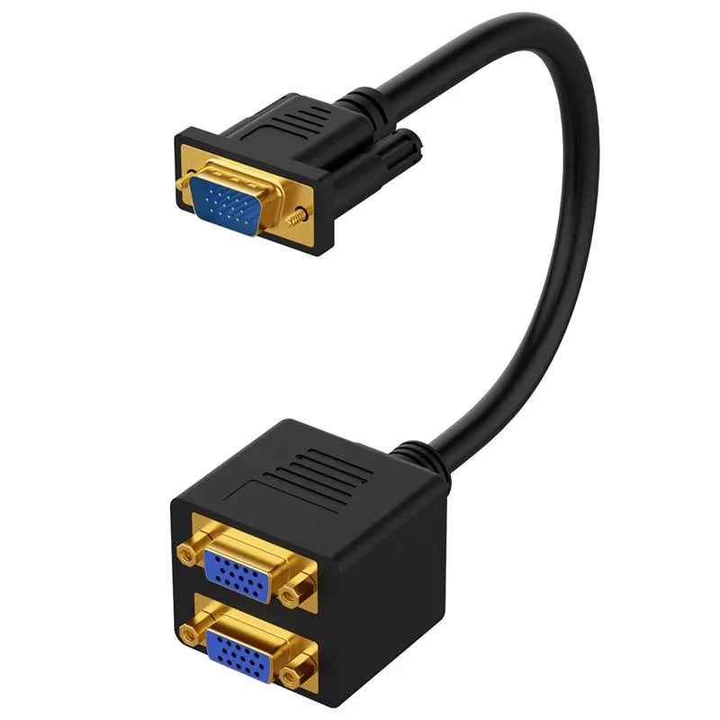 1-2 VGA кабель HD 1080P VGA на 2VGA сплиттер адаптер мужской на Женский VGA Соединительный кабель для HDTV проекта ПК ноутбук конвертер