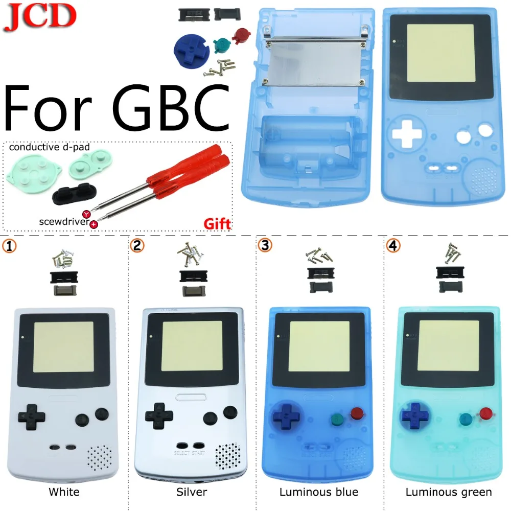 JCD 8 комплектов полный корпус оболочка чехол для nintendo корпус чехол для GBC Ремонт Часть корпус оболочка Пакет для Запчасти для Gameboy