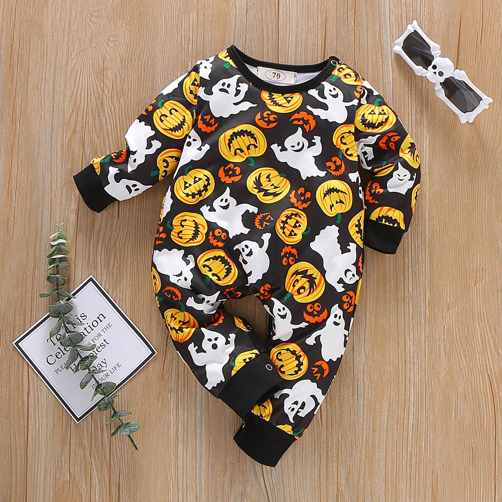Baby Clothes Romper Newborn Infant Baby Boy Girl Halloween Pumpkin Costume Romper Jumpsuit Outfits Baby Clothes Girl Jumpsuit