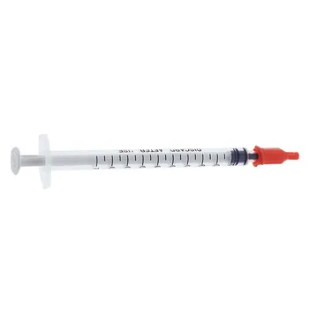 

New Plastic with tip Orange Cap Dispensing Syringes 1cc 1ml Pack of 30