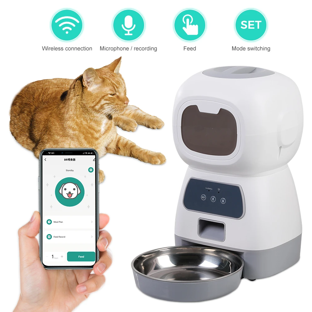 3.5l Wifi Remote App Controll Smart Automatic Pets Feeder For Cats Dogs Food Dispenser Timer