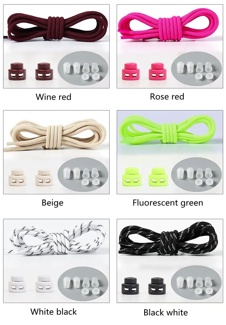 Elastische runde Gummibänder, Schnürsenkel für Sneaker, Basketball, Tennis, Sportschuhe, Unisex, Kinder, schnelles und einfaches Schnürsystem. – Detail 17