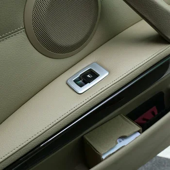 

4pcs Silver ABS Chrome Door Window Switch Button Cover Trim For BMW 3 Series E90 Sedan Only Suitable For A Length Of 35.8CM