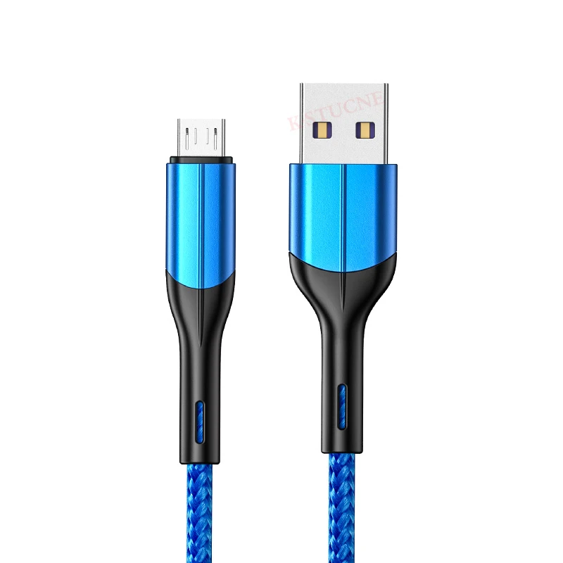 KSTUCNE Micro USB кабель 3A 3,0 Быстрая зарядка USB кабель для передачи данных для samsung S7 Xiaomi LG планшет Android мобильный телефон usb зарядный шнур - Цвет: Синий