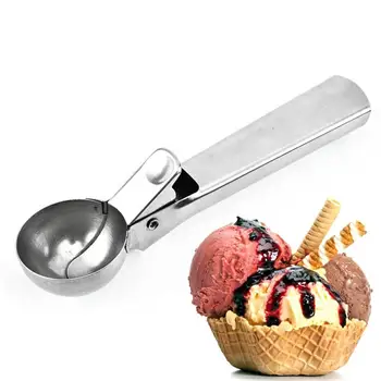 

Retractable Stainless Steel Ice Cream Spoon Concealed Shrapnel Design Good Repetitive Elasticity Convenient 1 Pcs