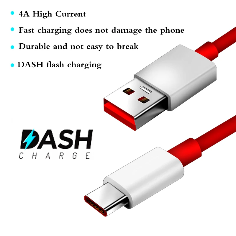 red Новинка для Oneplus 6T Dash зарядный кабель Usb type-C кабель Быстрый Красный 30/100/150 см зарядный кабель питания для one plus 6 5t 5 3t 3 - Цвет: red
