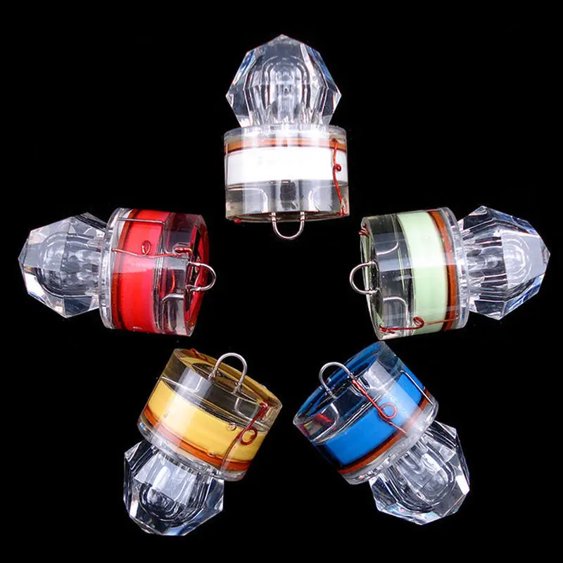 5Pcs Led Deep Drop Underwater Diamond Flashing Fishing Light Squid Strobe Bait Lure Fish Light Underwater Fishing Gear