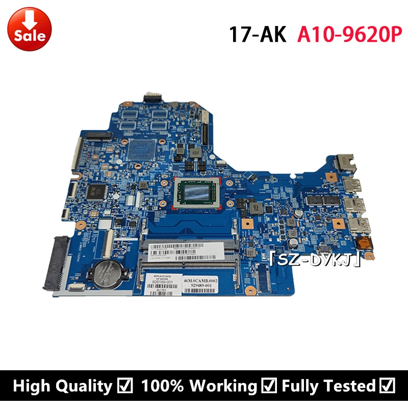 Для HP ноутбук 17-AK 17Z-AK материнская плата портативного компьютера с A10-9620P 926189-601