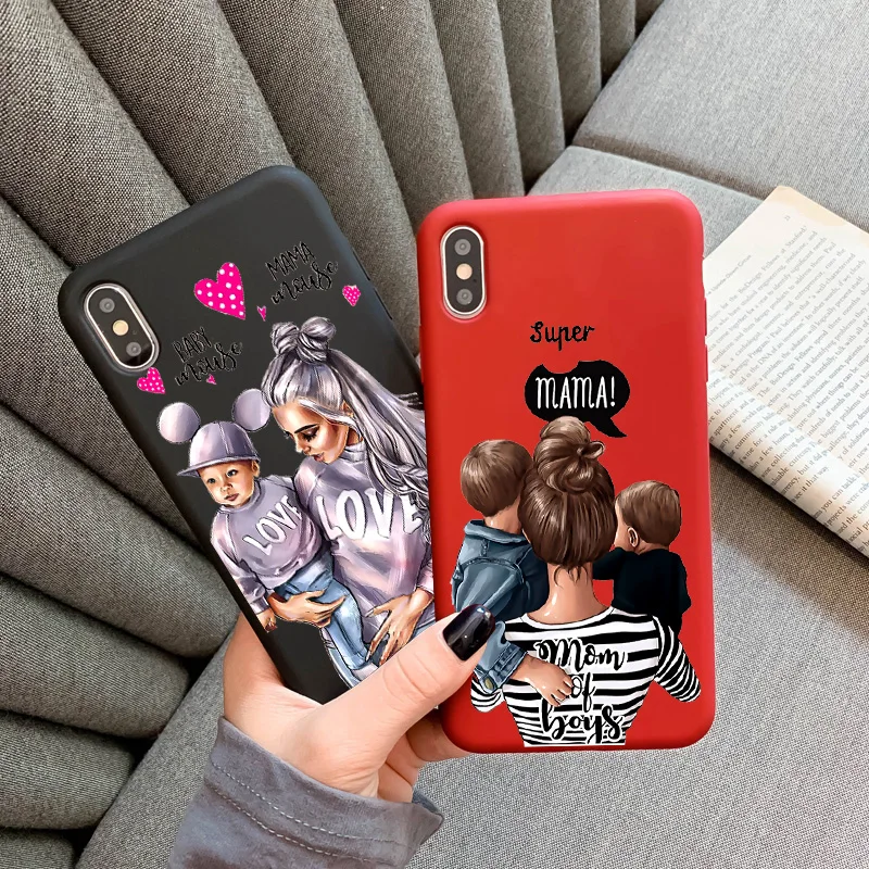Мышонок I Love Mama мышь Супер для мам и дочек мягкий чехол телефона с изображением