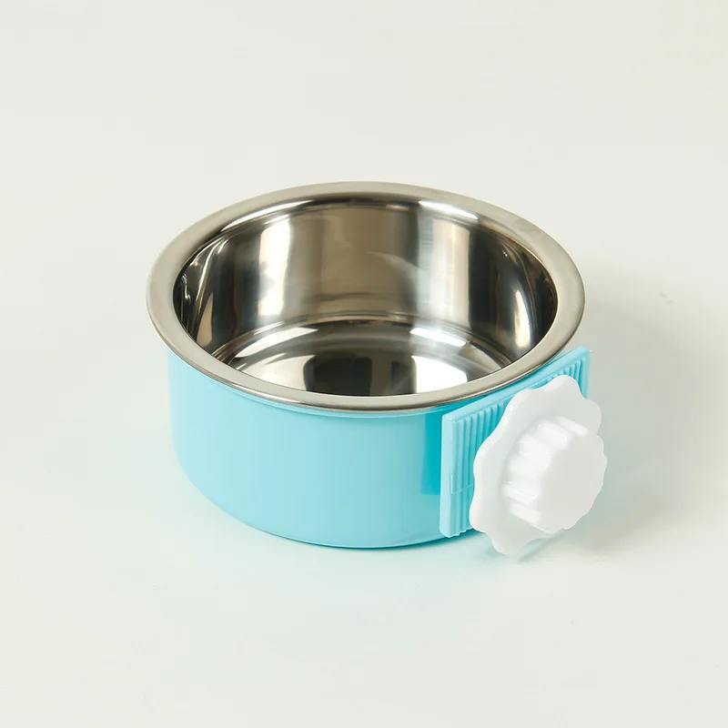 small blue stainless Портативная противоскользящая миска для собак, кормушка для кошек, посуда для собак, кормушка для кошек, миска для кошек, собачий контейнер для еды, аксессуары для домашних животных - Цвет: small blue stainless