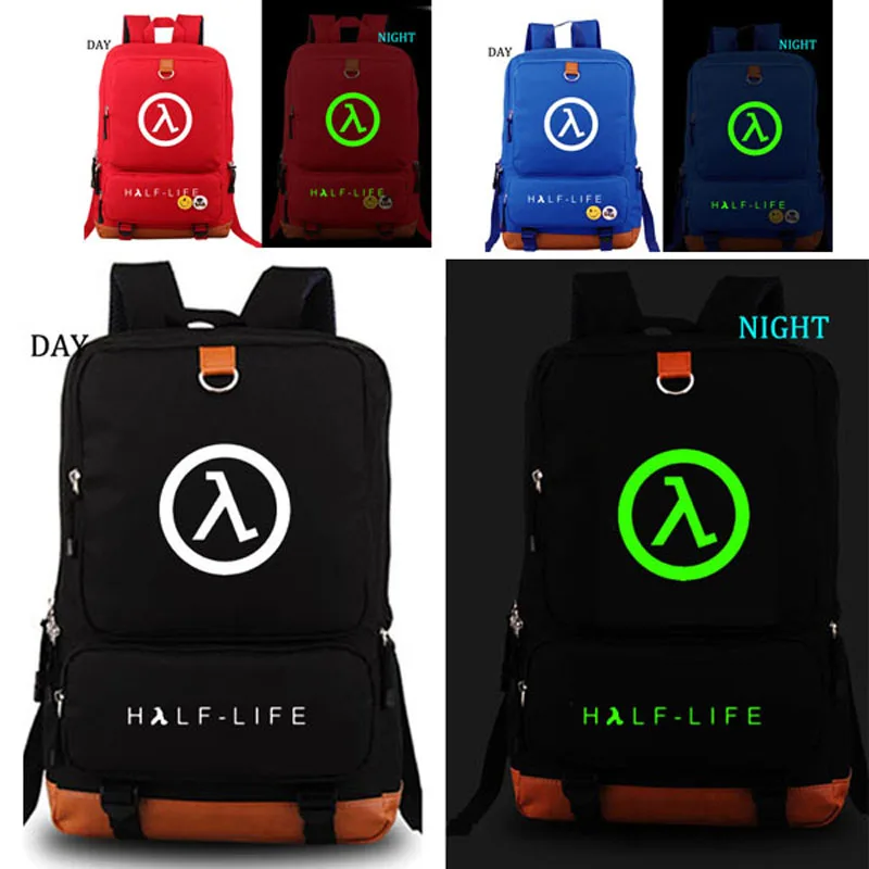 

HALF LIFE school bag noctilucous backpack student school bag Notebook backpack Daily backpack