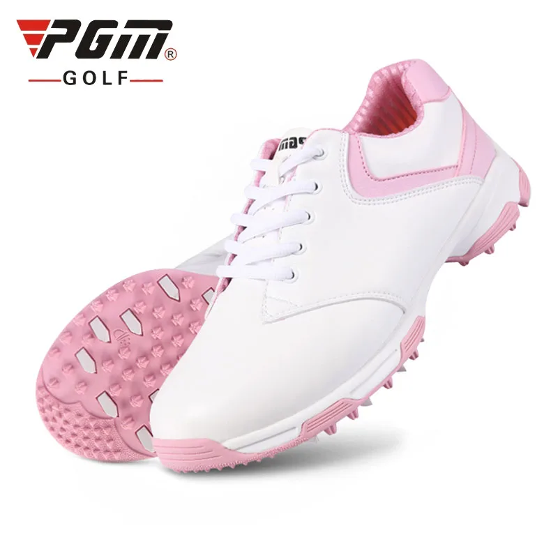 Pgm Waterproof Lace Up Golf Shoes Women Spikes Nail Skidproof Trainers