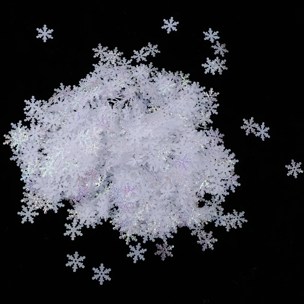 Bag Of 1000pcs 15mm Nonwoven Christmas Snowflake Table Confetti Xmas Decor for Home Holiday Ornament Party Festival Favor