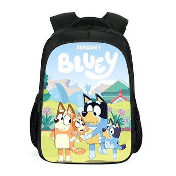 

Layer Backpack Kawaii Bluey Prints Pattern Kids Backpack School Bag Cartoon Children's Primary Mochilas
