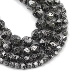 Antique Rose Gold Volcanic Lava Stone Beads for Jewelry Making & DIY Bracelets (Gun Black Color)