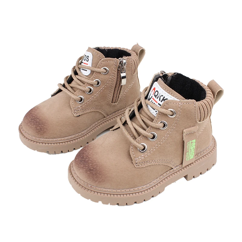 

Kids Boots New 2021 Handsome Autumn Winter Warm Leather Boys Girls Boots Children Martin Boot Girls Fashion Kids Sneakers D10205
