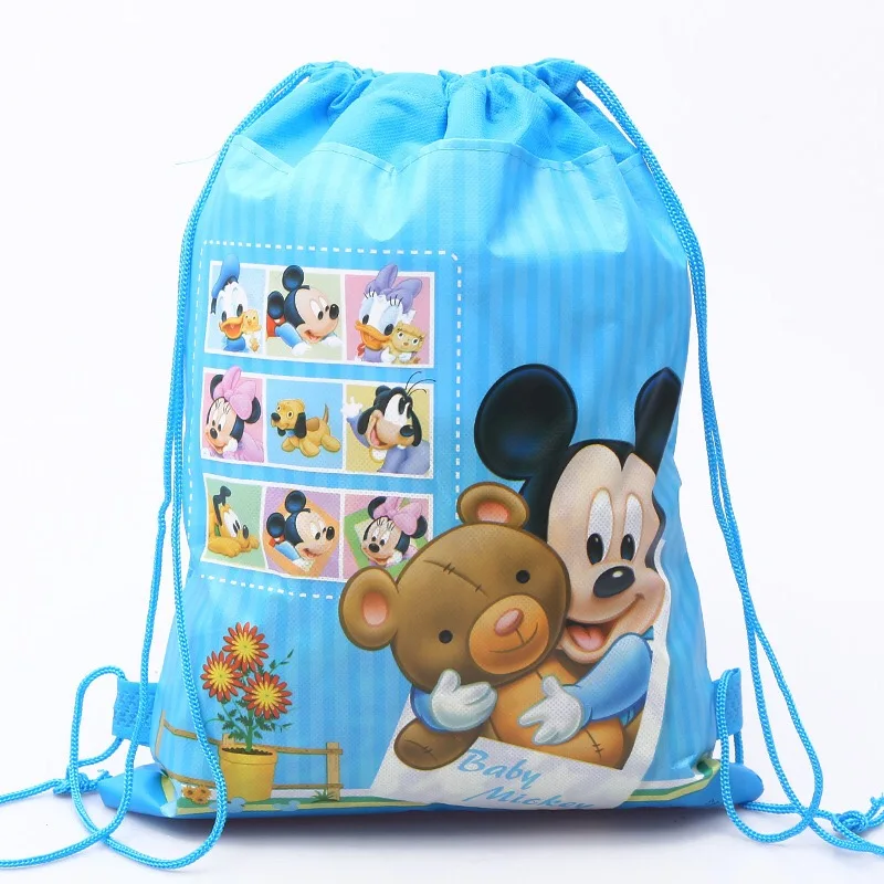 Disney Микки Маус Минни Маус модная сумка для мамы хозяйственная сумка нетканый шнурок жгут карман Микки Минни игрушки - Цвет: A
