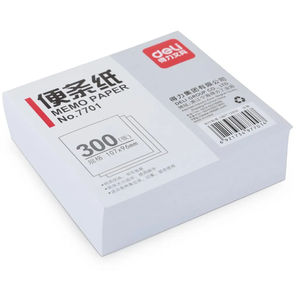 

Deli Memo Papers 7701 White 300 Sheets 107x96mm Convenient Take Notes Notice School Supplies Stationery Students Business