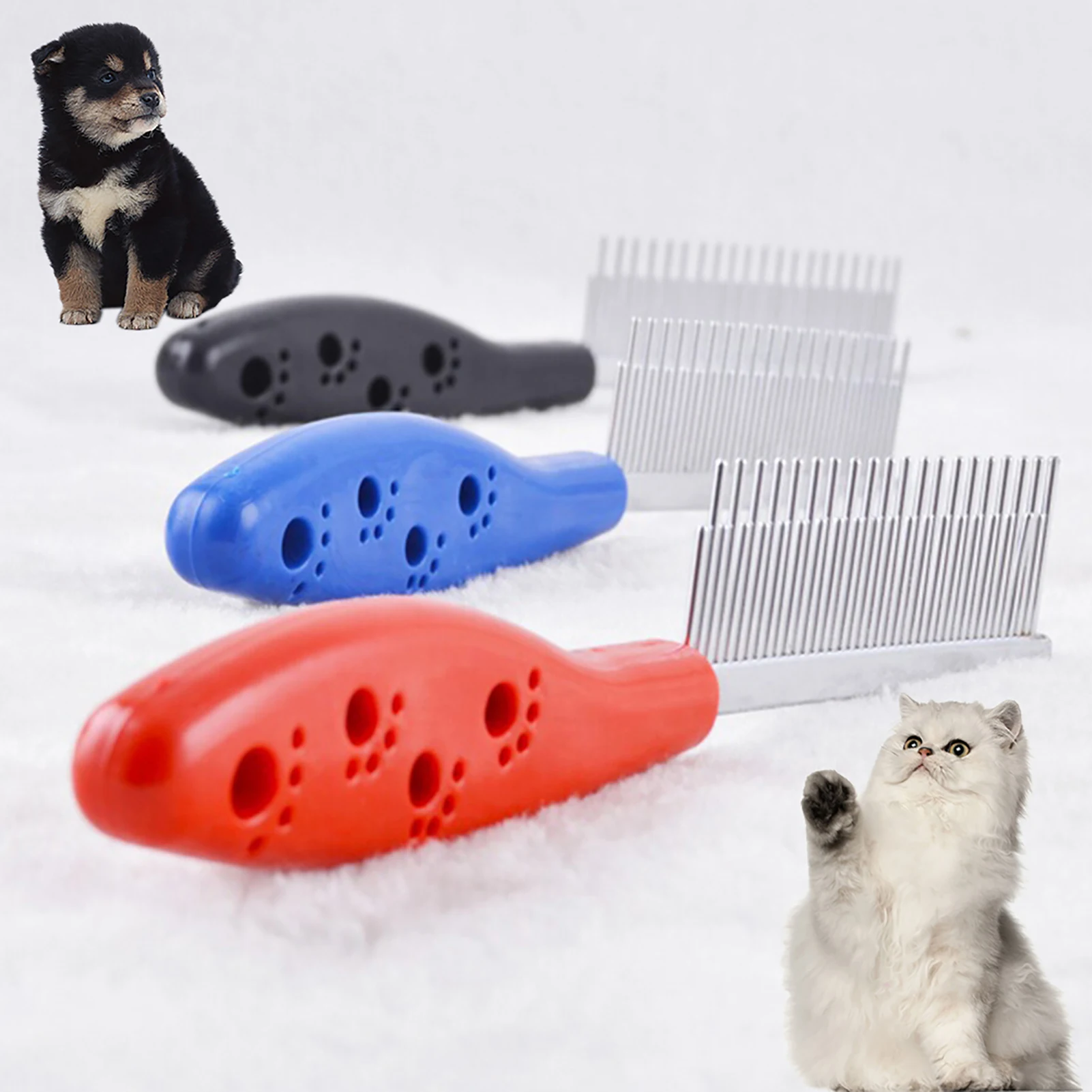 Comb Pet Steel Stainless Dog Grooming Cat Hair Brush Shedding Flea Trimmer Puppy 