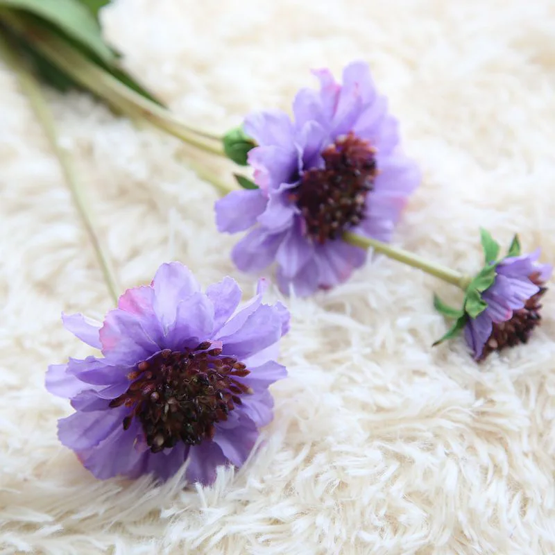 Purple Цветной букет, искусственные цветы, пион, маленький Лотос, роза, орхидеи, Нарцисс, сделай сам, домашний декор, подарок на день Святого Валентина, свадебное украшение - Цвет: Purple