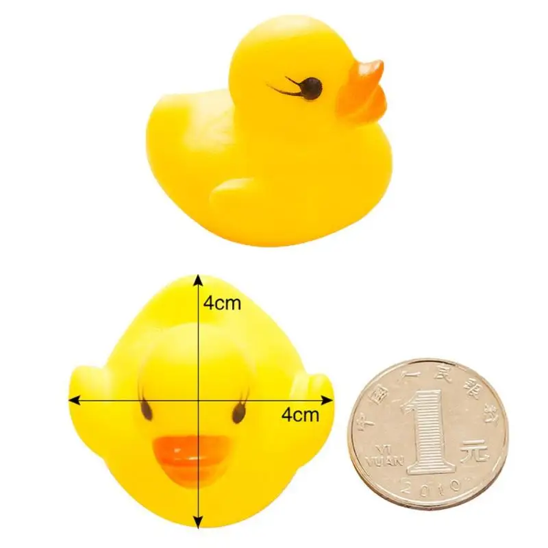 10pcs set Mini PVC Yellow Ducks Lovely Souding Toys Baby Shower Children Playing Water Toy Durable 5