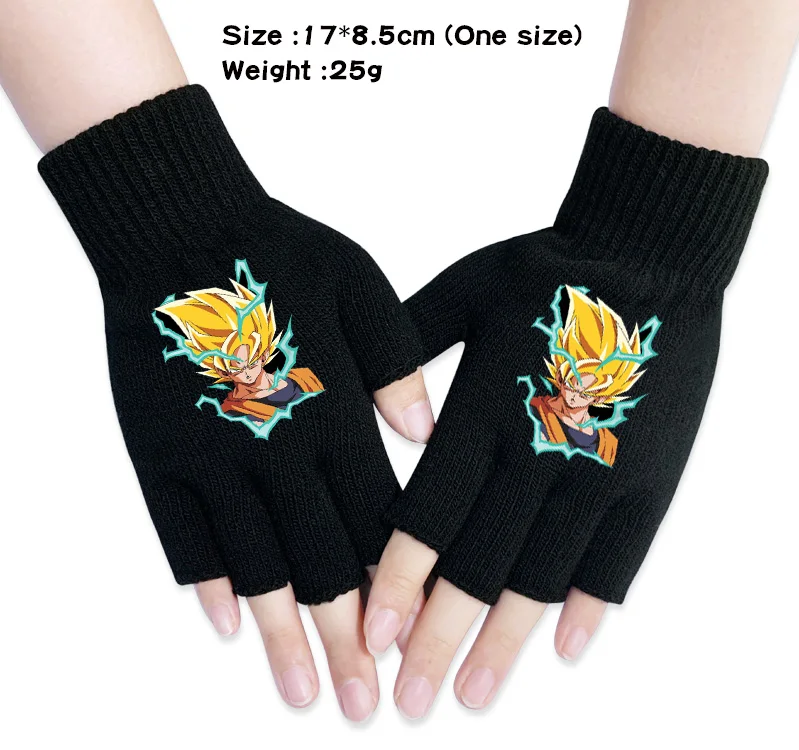 Dragon Ball Son Goku Мультяшные перчатки Dragon Ball Супер аниме вязаные перчатки мужские модные теплые перчатки варежки подарки - Цвет: ZZ