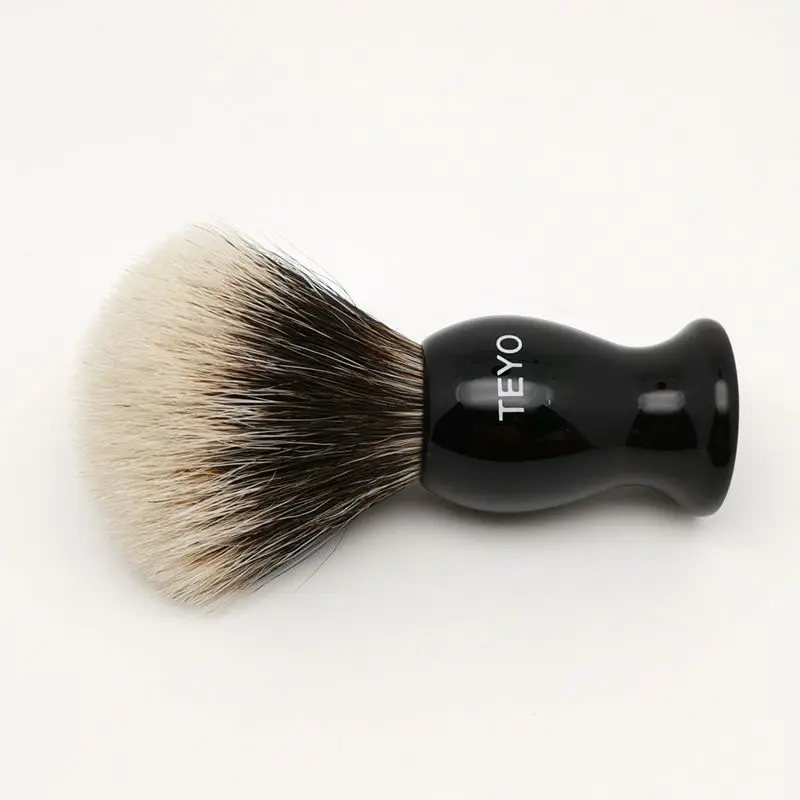 TEYO Shaving Brush of Two Band Silvertip Finest Badger Hair Perfect for Wet Shave Cream Beard Brush TEYO Shaving Brush of Two Band Silvertip Finest Badger Hair Perfect for Wet Shave Cream Beard Brush