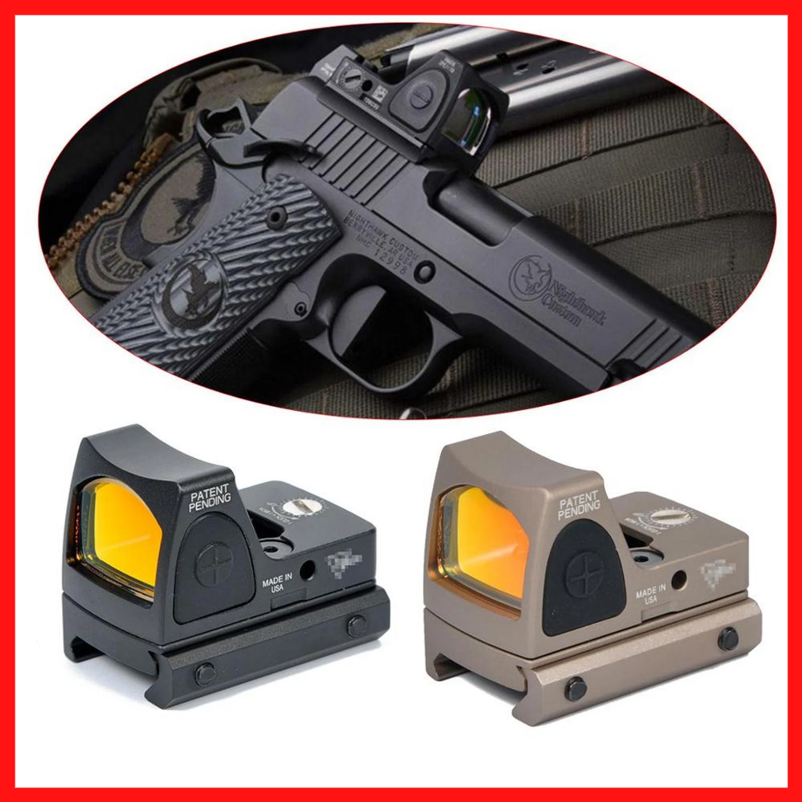 Тактический Регулируемый прицел Mos Glock RMR Red Dot Sight 3 25 MOA охотничий подходит для KSC KWA
