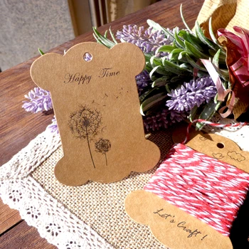 

50pcs Brown Bone Shape Kraft Paper Gift Tags Thicken Cardboard Paper Tags Card Packaging Label Bobbine Spool