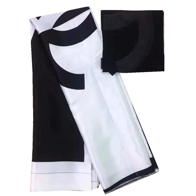 Дизайн имитированный шелк восковые материалы нигерийский шелк шифон ткань африканская ткань Анкара высокое качество восковые Принты Ткань 6 ярдов - Цвет: MJ800714s6