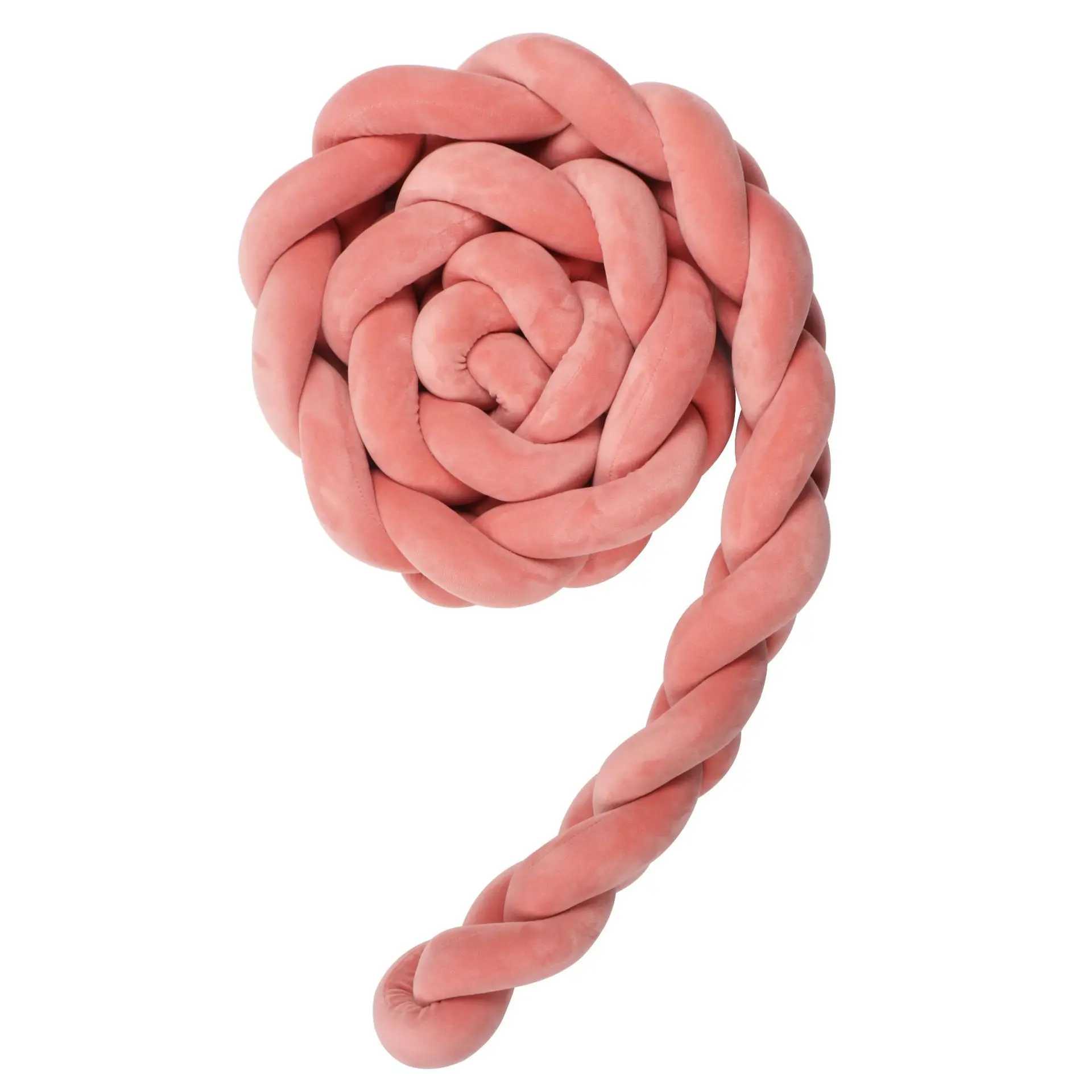1M Dark Pink 1 м 2 м Детская кровать бампер косички детская кровать Декор чистый плетение плюшевый узел кроватка бампер протектор Подушка Декор для детской комнаты - Цвет: 1M Dark Pink