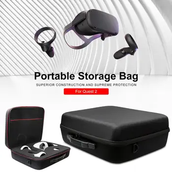 

New For Quest 2 Case All-In-One VR Gaming Headset Storage Box Travel Case Double Zipper Design