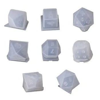 

8 Shapes Transparent Silicone Mould Dried Flower Resin Decorative Craft DIY dice Mold epoxy resin molds for jewelry