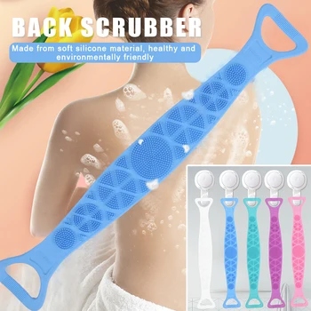 

Shower Dead Skin Removal Body Cleaning Brush Soft Silicone Massage Easy Clean Back Scrubber Double Sided Bathroom Wash Towel
