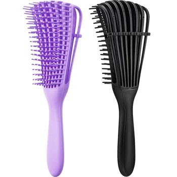 

2 Pcs Detangling Brush for Afro America/African Hair Textured 3A to 4C Kinky Curly/Wet/Dry/Long Hair