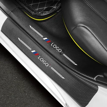 

8pcs Auto Door Sill Protector Pedal Scuff Plate Carbon fiber stickers For Toyota RAV4 RAV 4 2014-2020